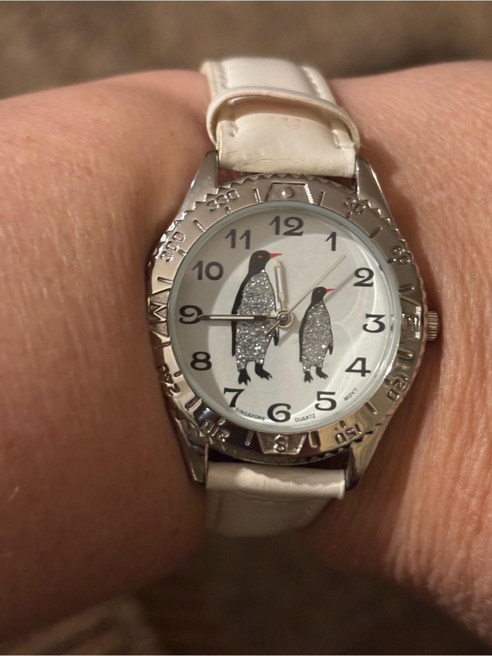 Penguin Watch with White Strap